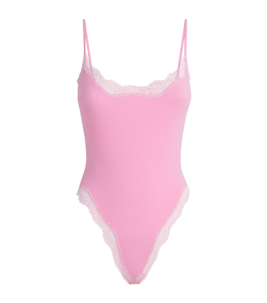 Pink Lace-Trim Fits Everybody Bodysuit