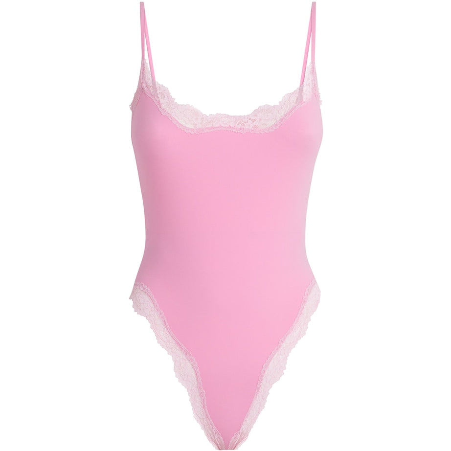 Pink Lace-Trim Fits Everybody Bodysuit