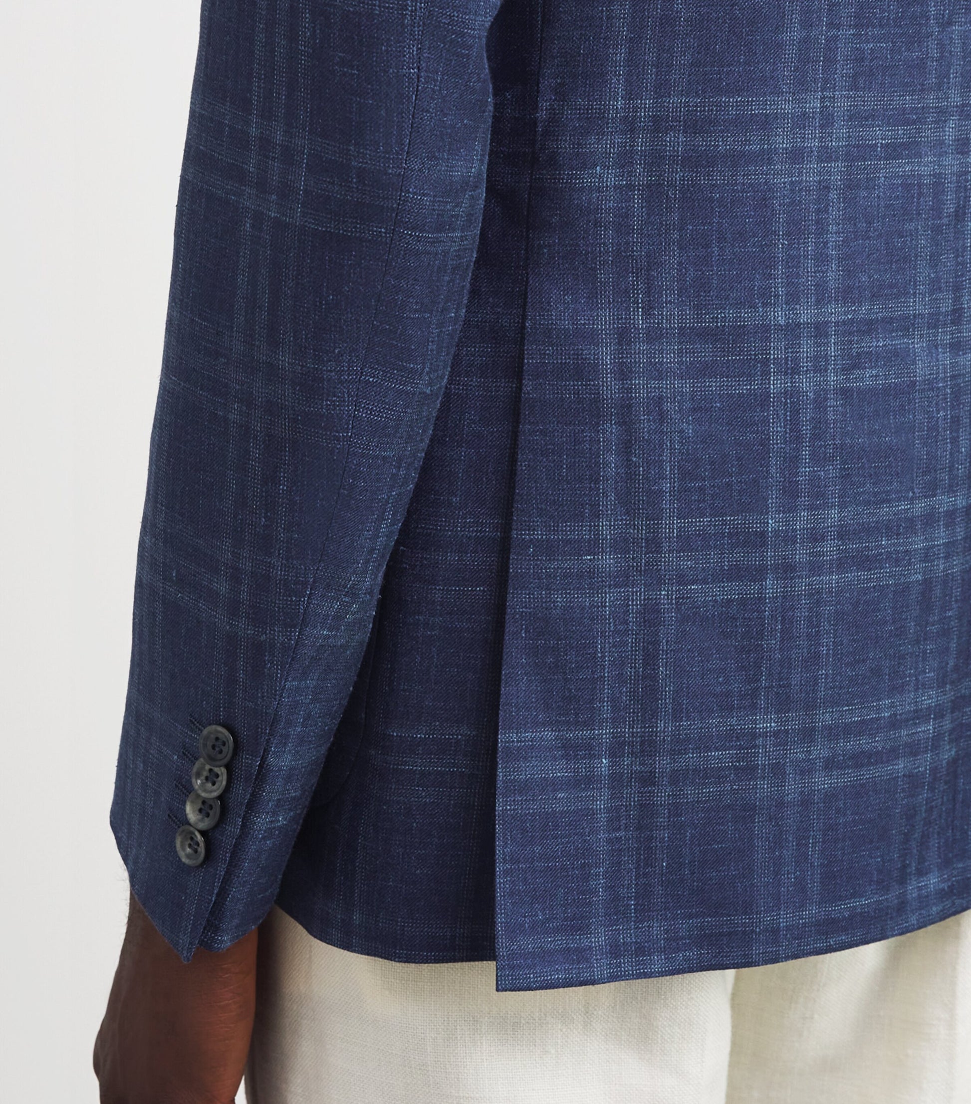 Canali Navy Wool-Silk-Linen Kei Blazer