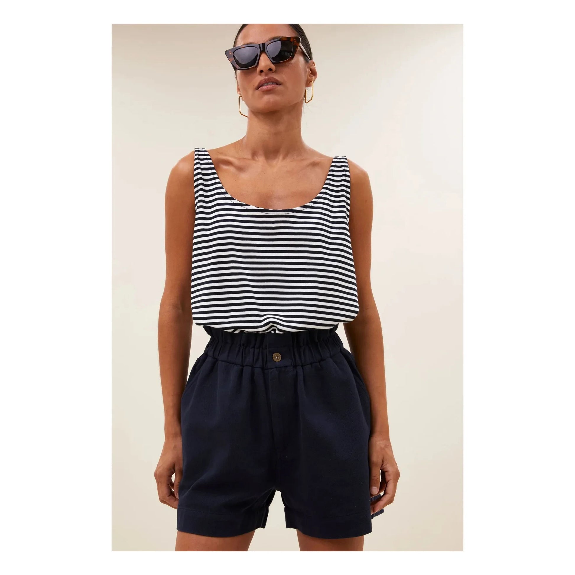 By Bar - Cotton Stripes Tank Top | Midnight blue