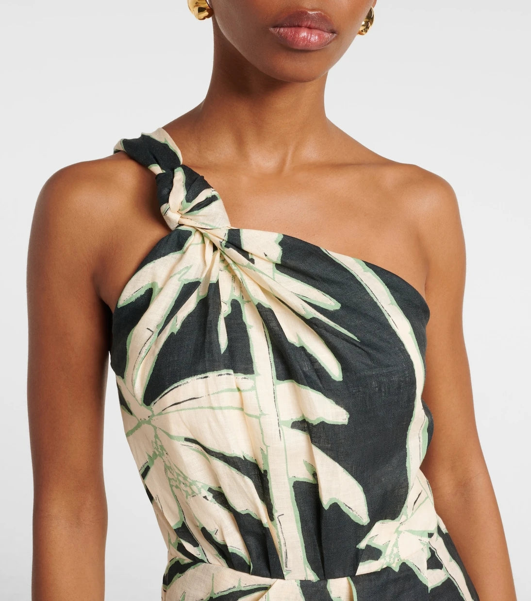 Johanna Ortiz - Printed one-shoulder midi dress