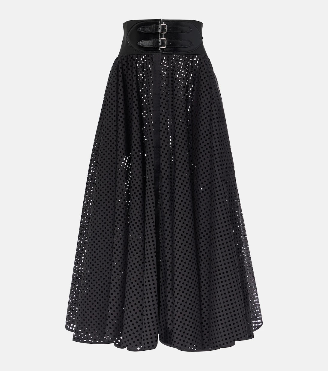 Alaïa - Cotton-blend midi skirt