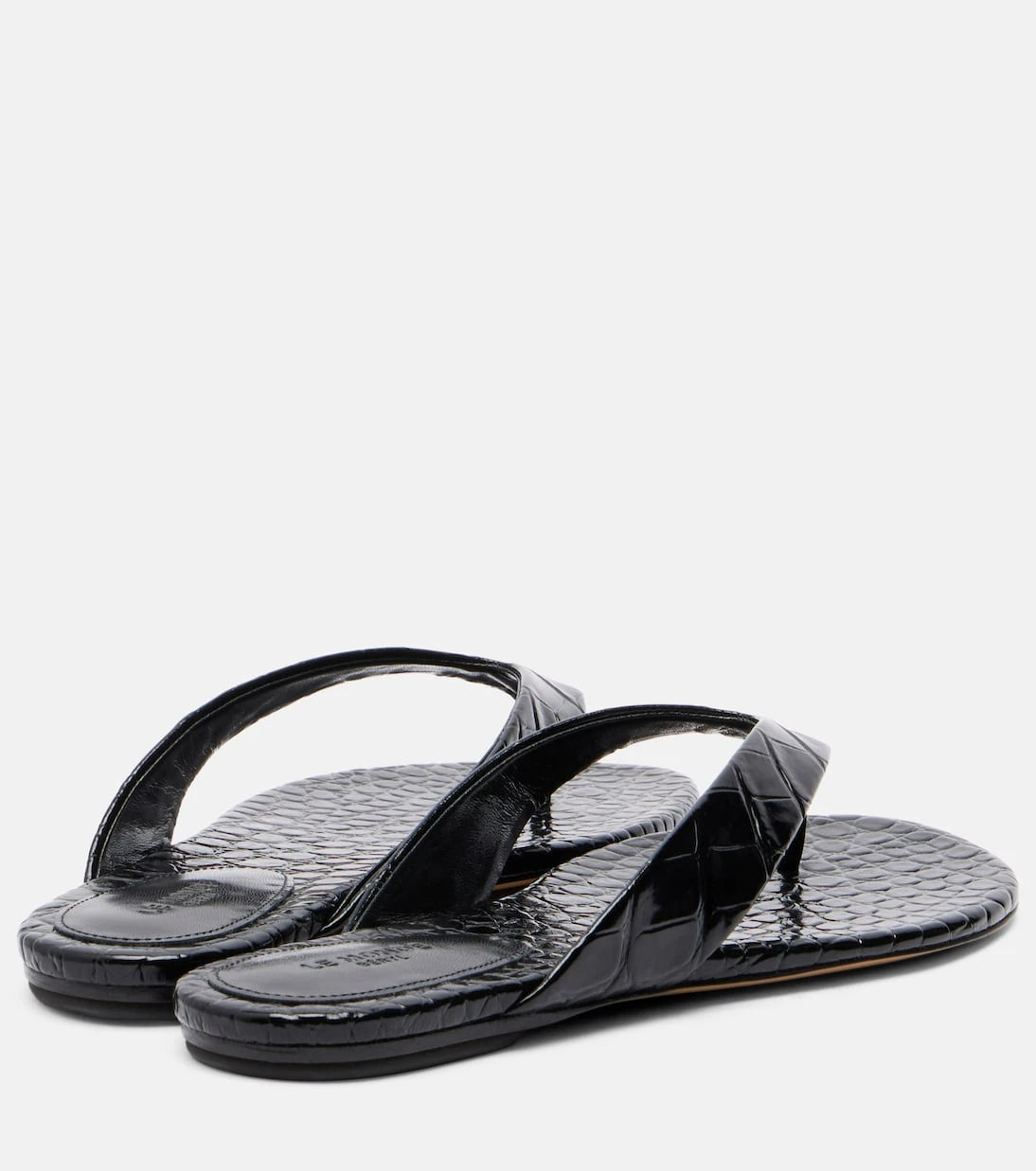 Le Monde Béryl - Croc-effect leather thong sandals