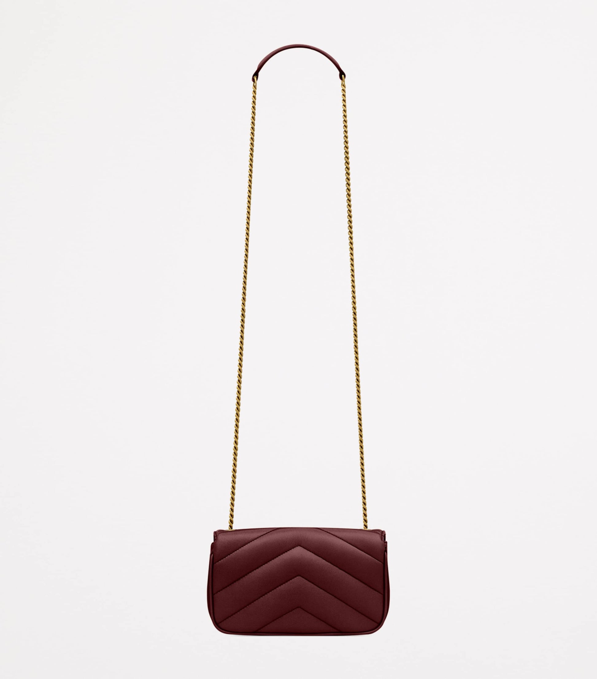Saint Laurent Burgundy Mini Loulou Shoulder Bag