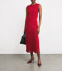 Loulou de Saison Red Stretch-Cotton Ada Midi Dress