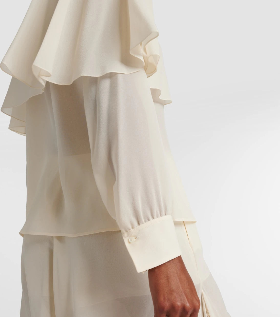 Chloé - Caped silk chiffon blouse