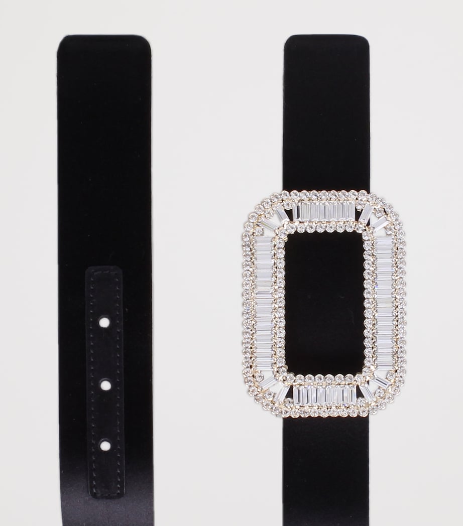 Roger Vivier Black Satin Pilgrim Belt