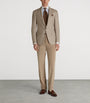 Neutral Wool Flannel Herringbone Bourdon Blazer