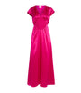 Pink Silk V-Neck Diva Maxi Dress