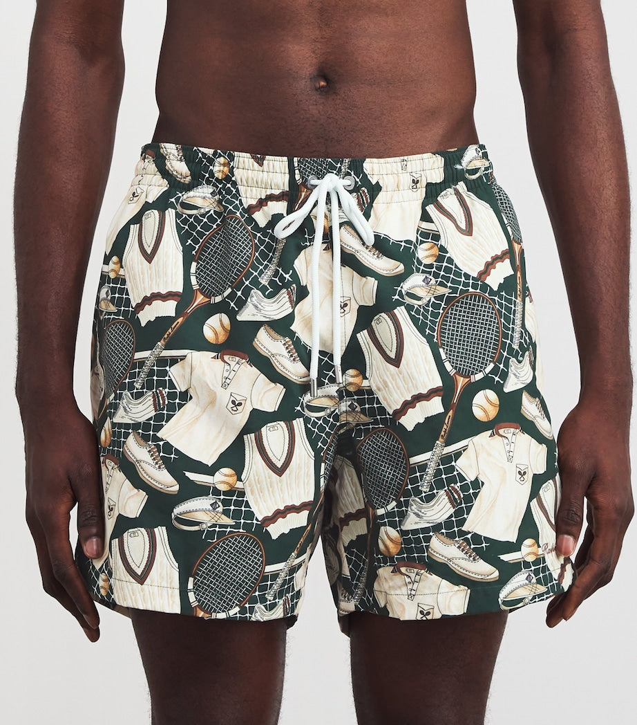 Tennis Print Amalfi Swim Shorts GREEN MULTI