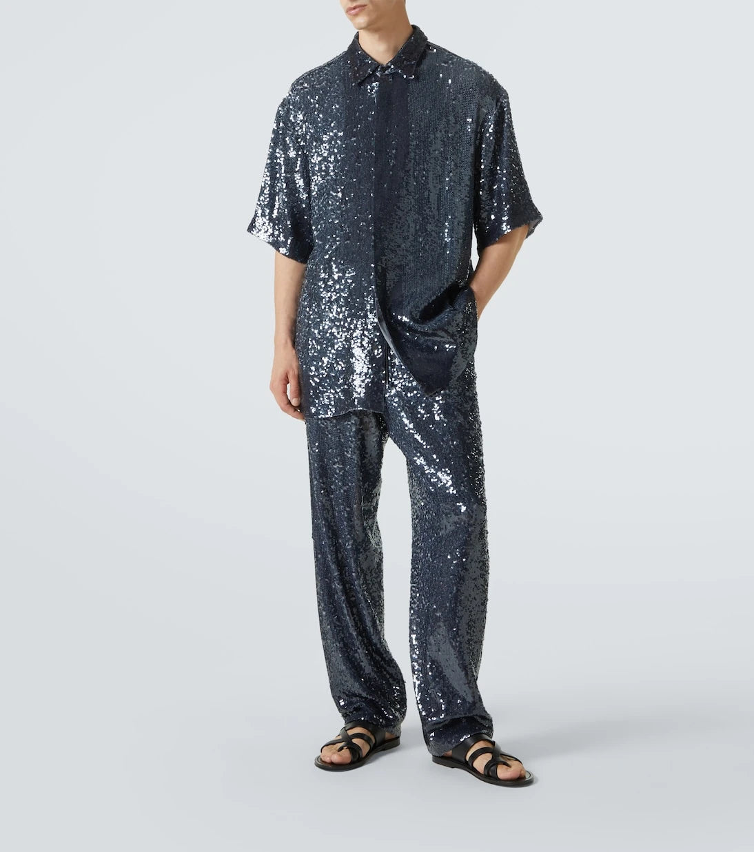 Dries Van Noten - Payetli düz pantolon