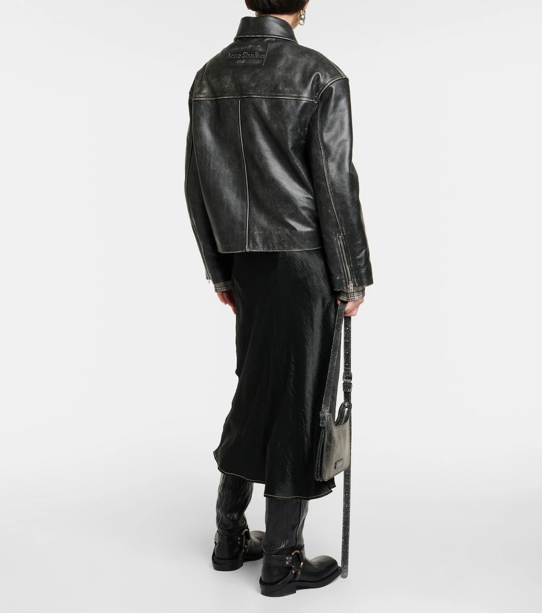 Acne Studios - Distressed leather biker jacket