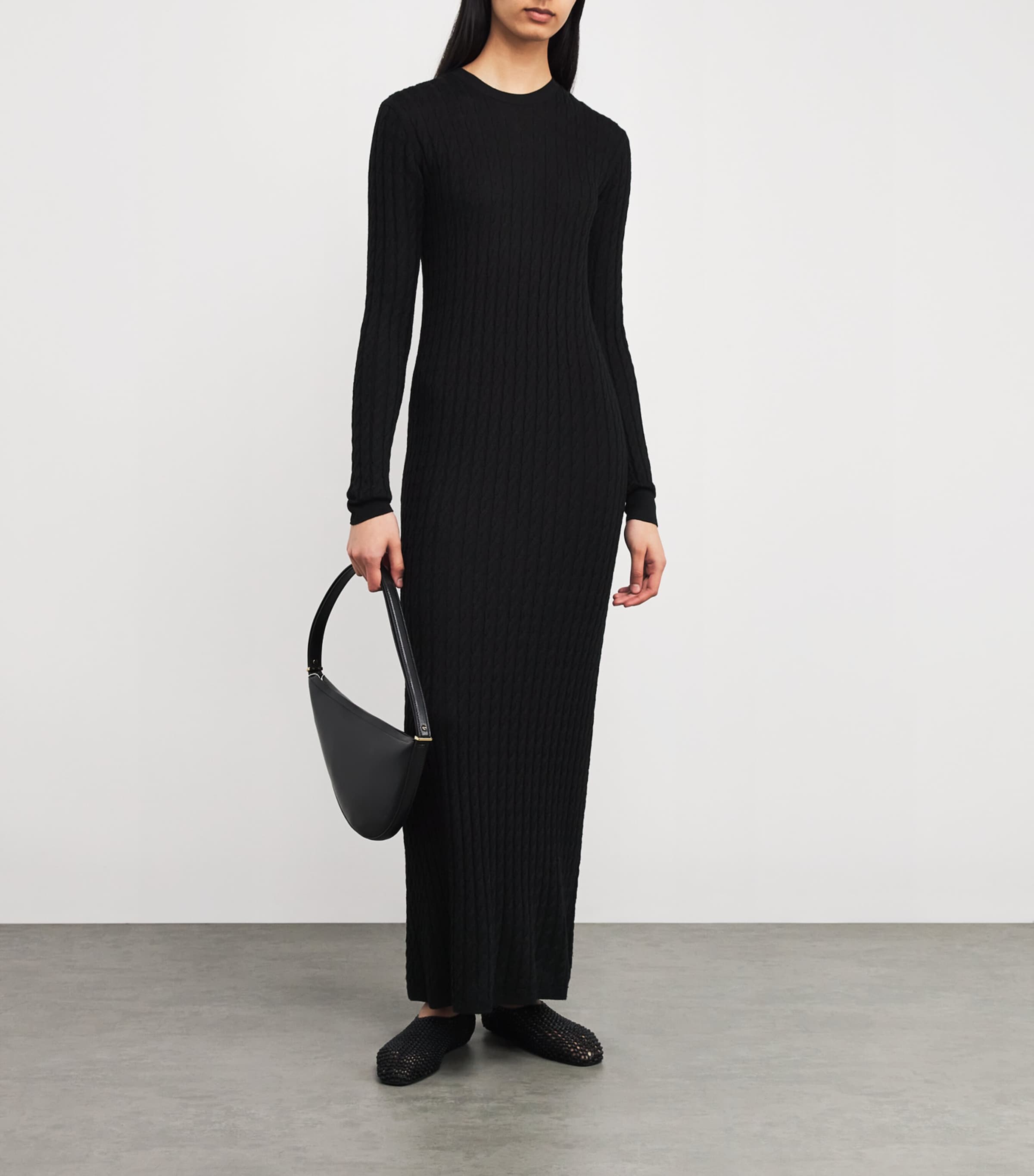 Wool Maxi Dress BLACK 001