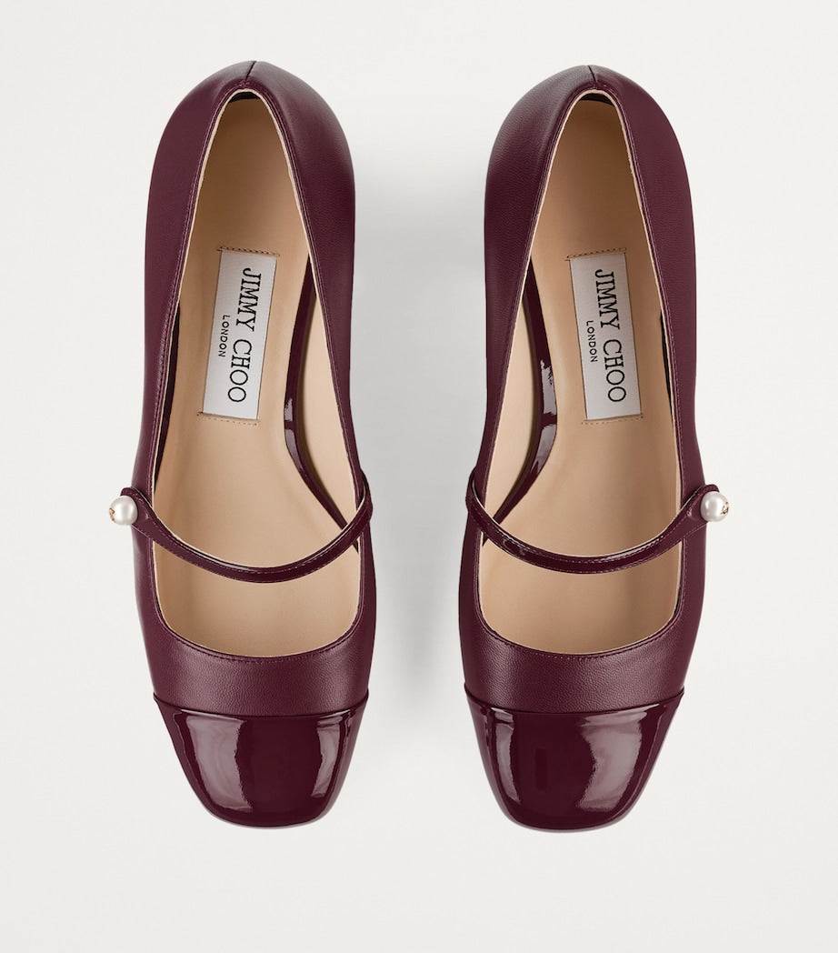 Red Elisa 45 Leather Mary Jane Pumps