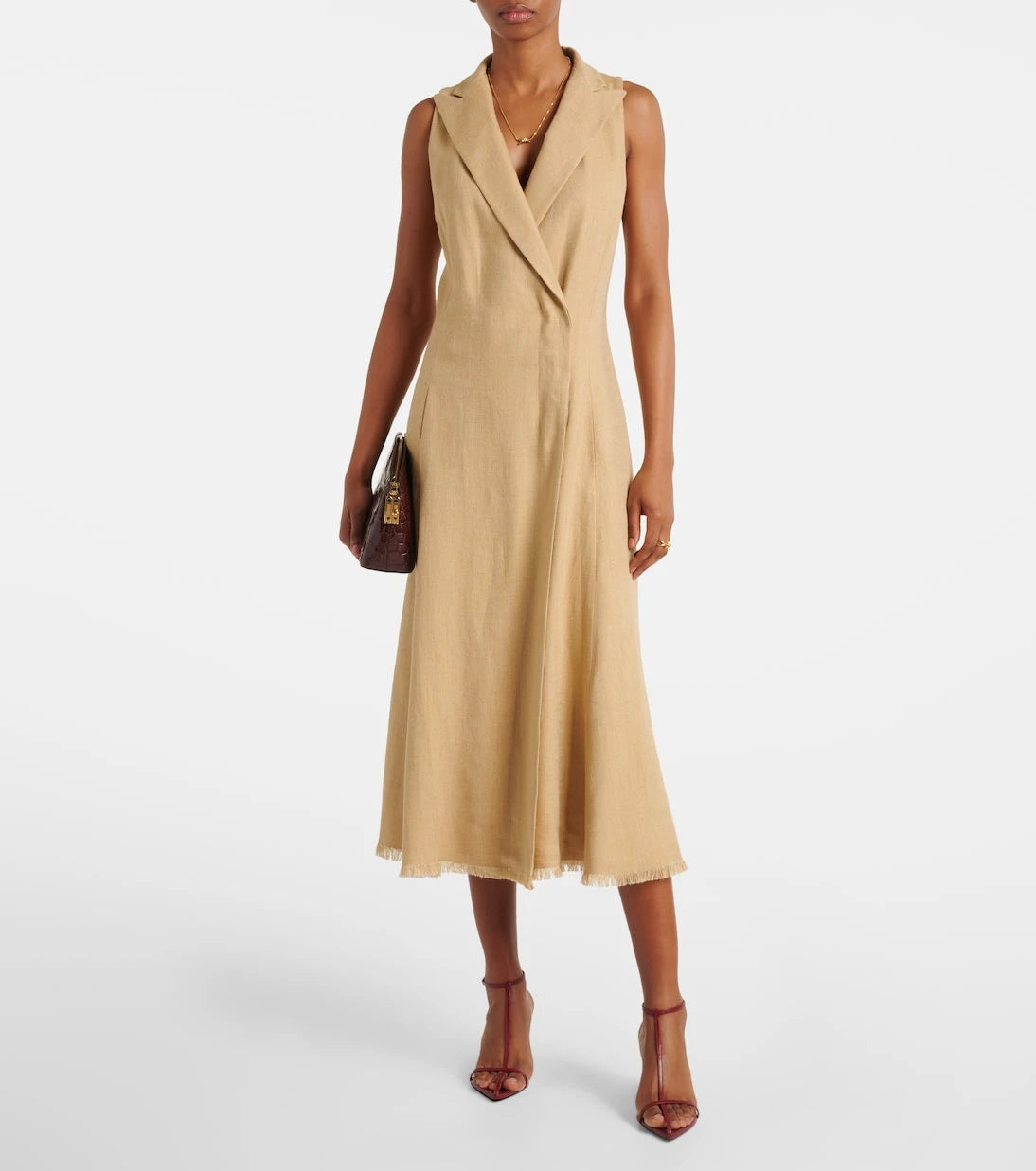 Ralph Lauren Collection - Silk and linen midi dress