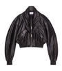 Givenchy Black Leather Shawl-Collar Cocoon Jacket