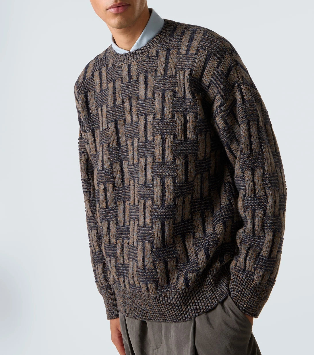 Giorgio Armani - Basketweave-knit camel hair sweater