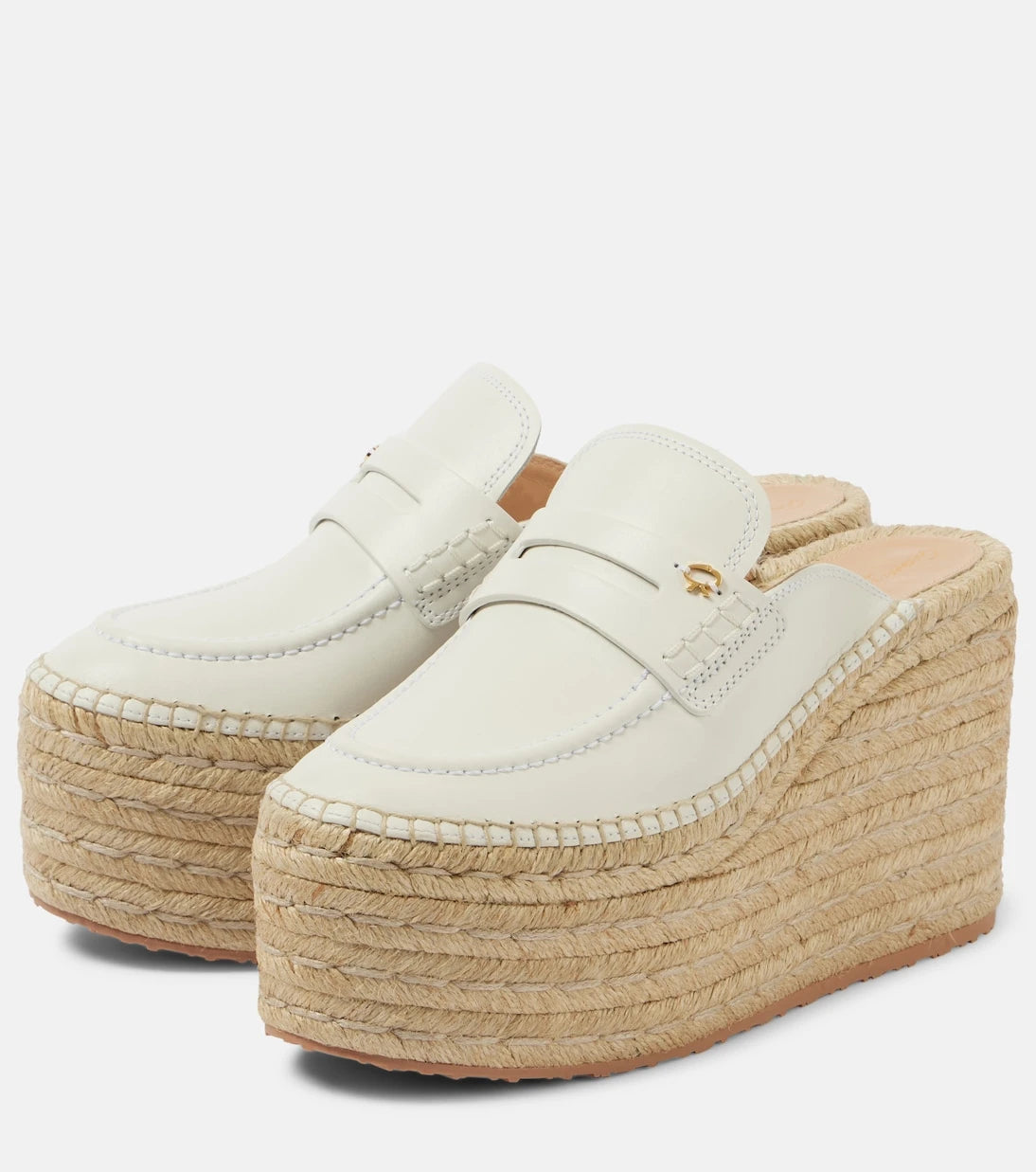 Gianvito Rossi - Leather espadrille wedges