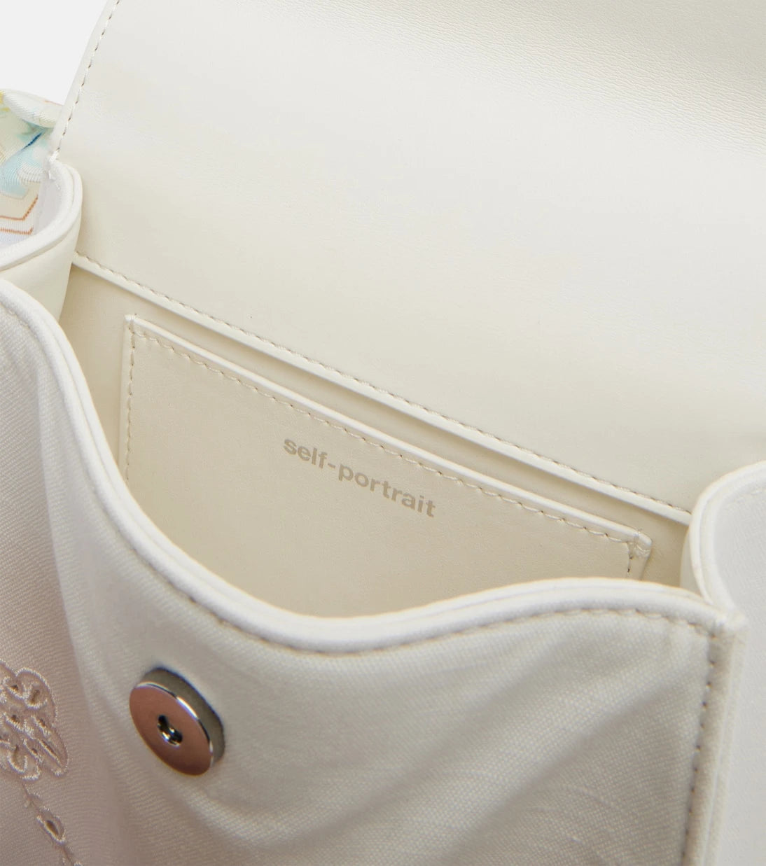 Self-Portrait - Bow embroidered top-handle bag