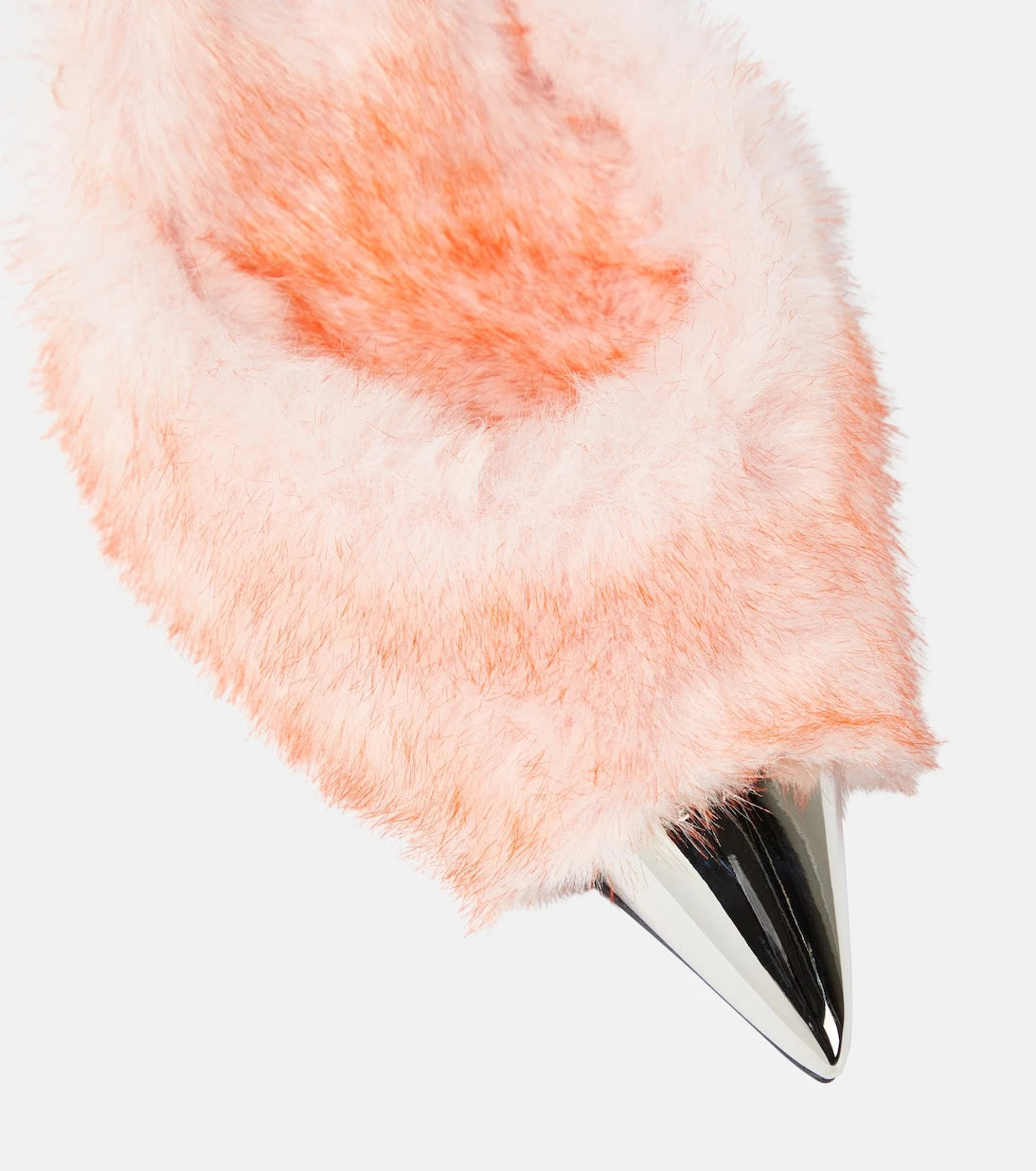 Area - Dagger faux fur-trimmed pumps
