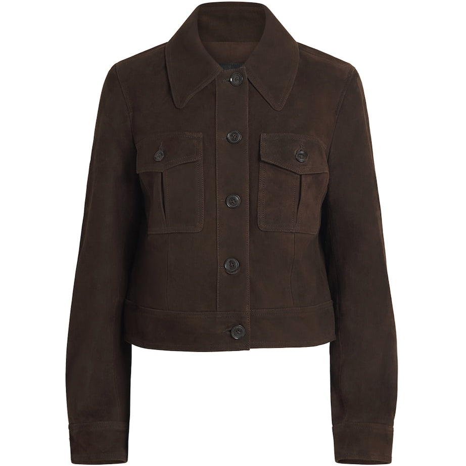 PAIGE Brown Suede Feyd Leather Jacket