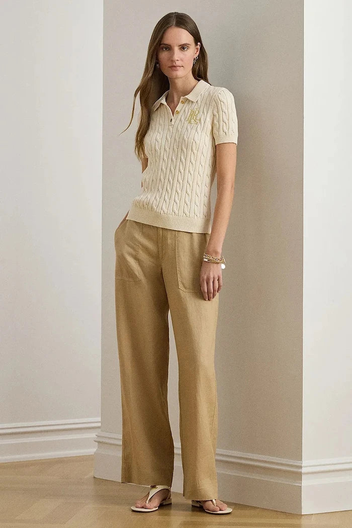 Lauren Ralph Lauren kadın kısa kollu pamuklu kazak