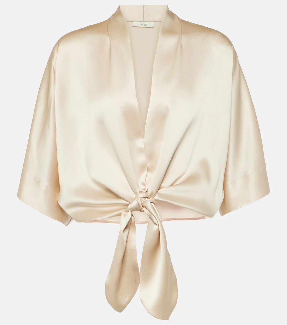 The Sei - Tie-front silk charmeuse top