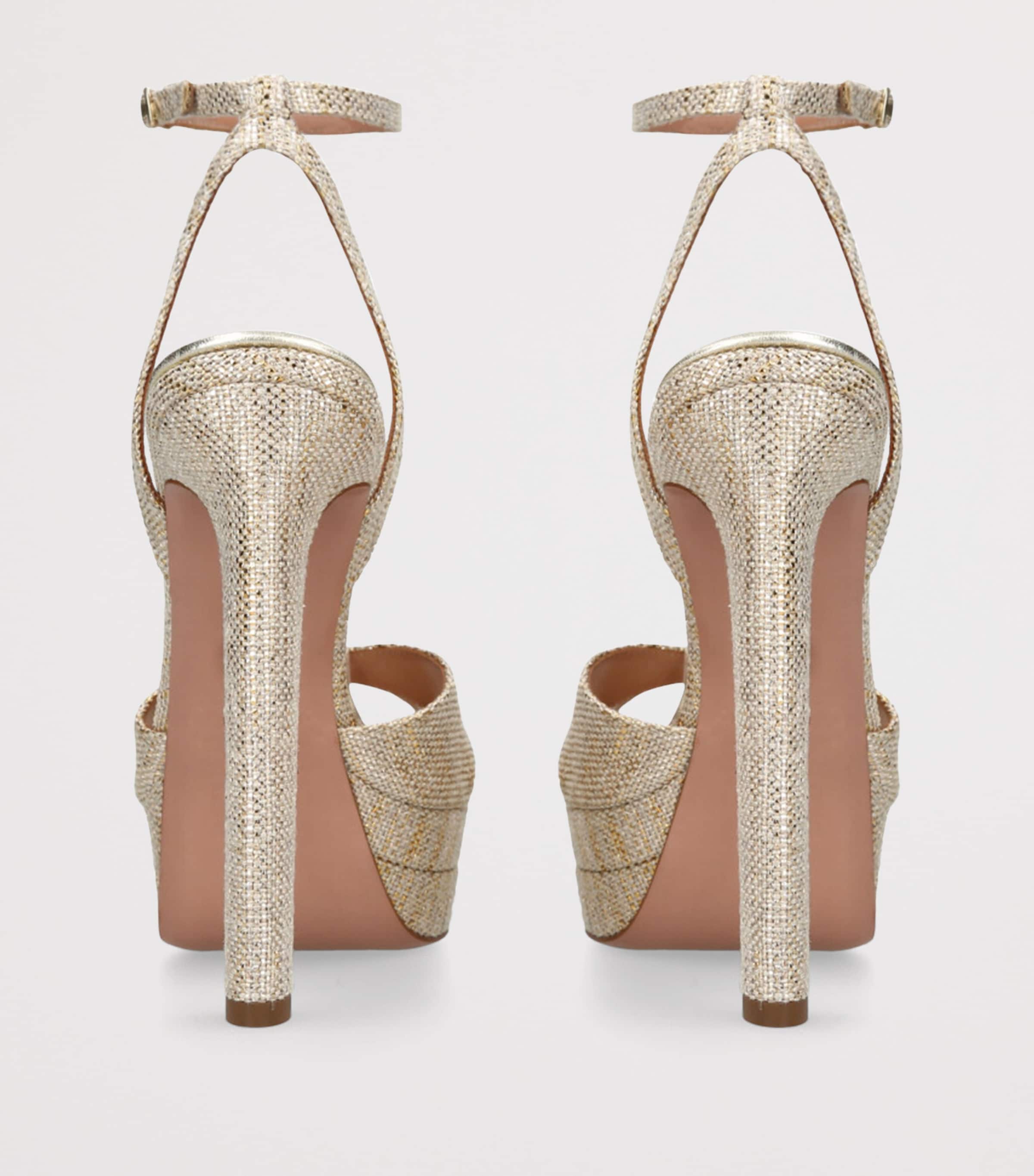 Aquazzura Gold Metallic Divine Plateau Platform Sandals 130