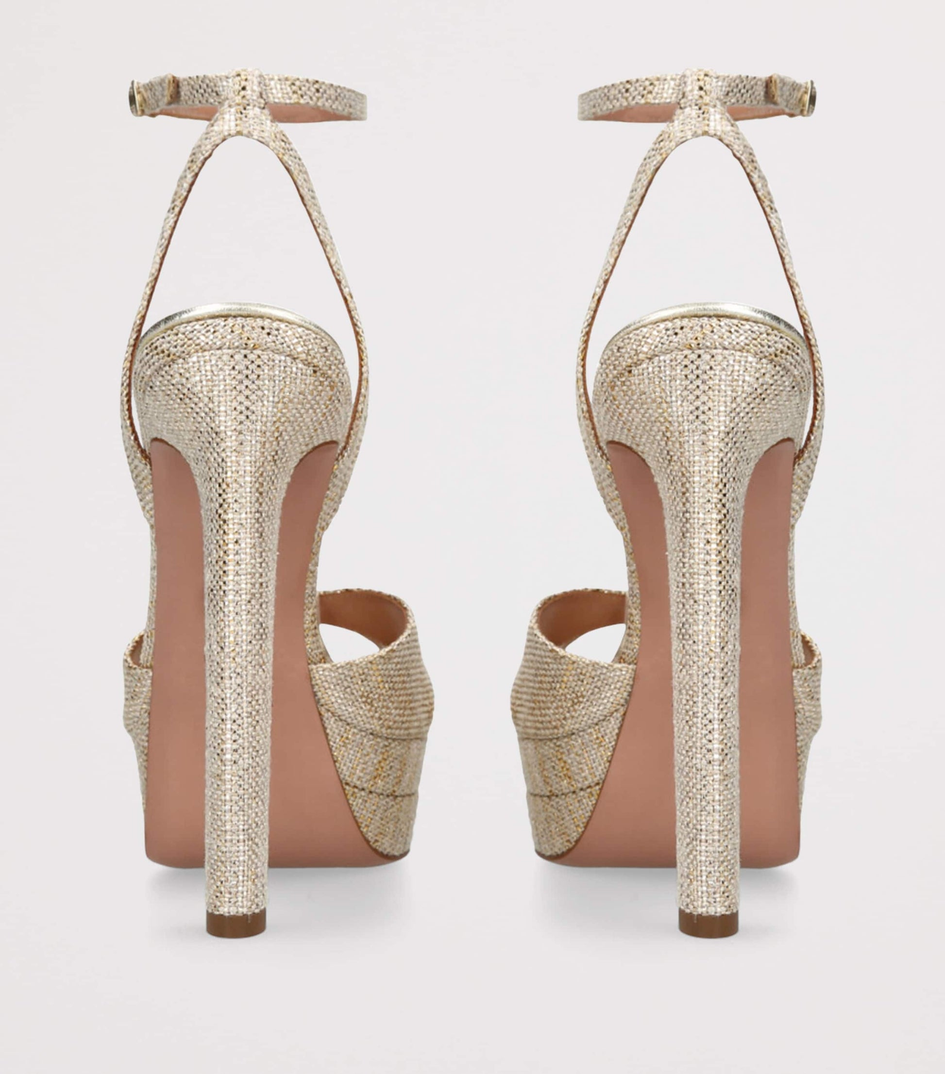 Aquazzura Gold Metallic Divine Plateau Platform Sandals 130