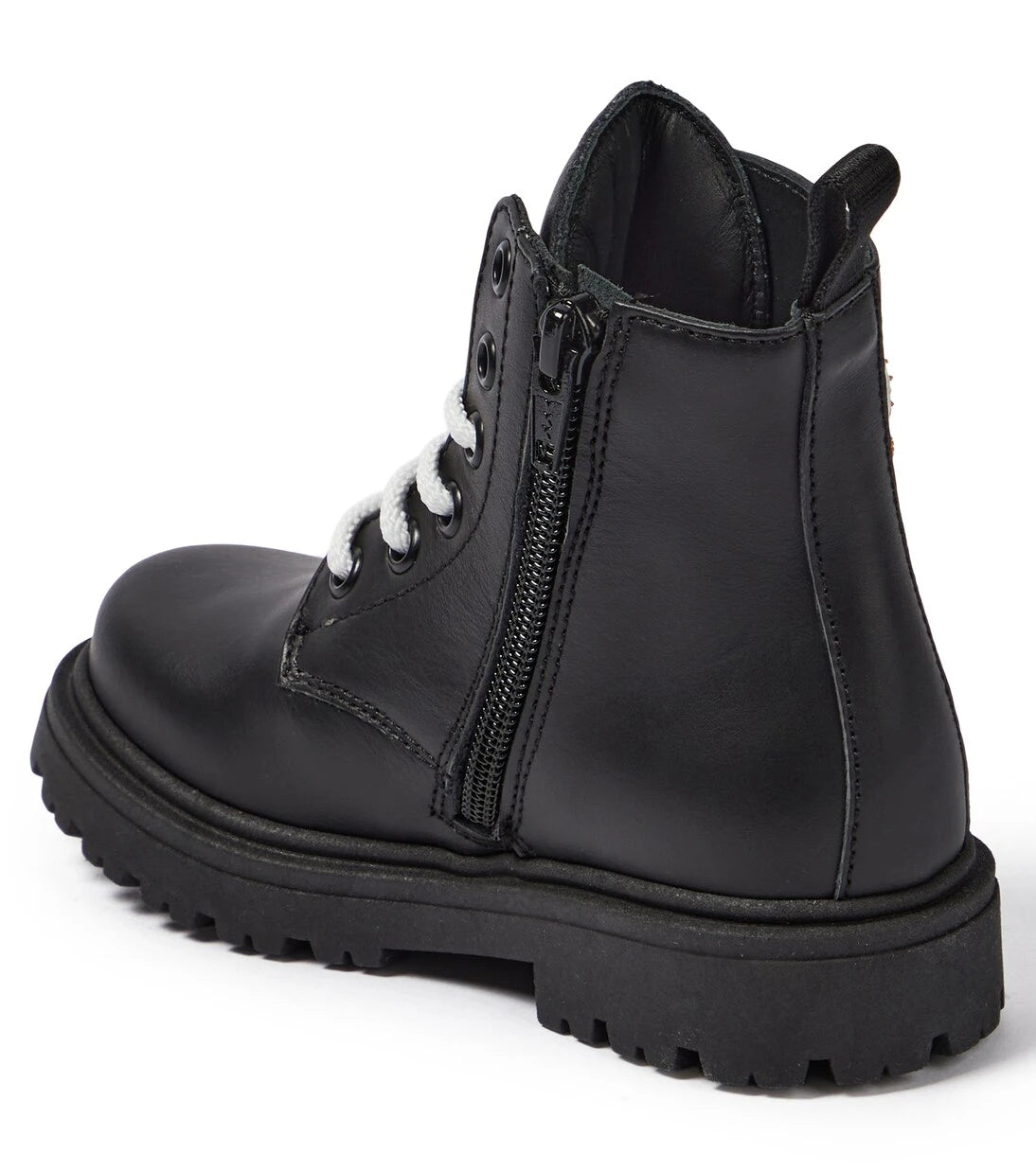 Moschino Kids - Teddy leather lace-up boots
