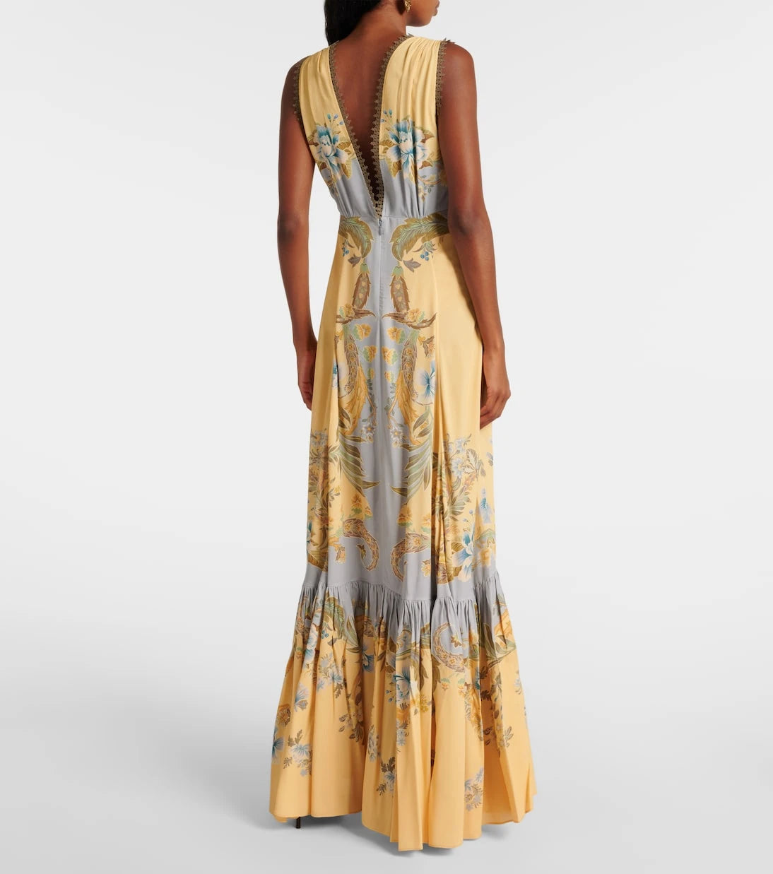 Etro - Floral crêpe de chine maxi dress