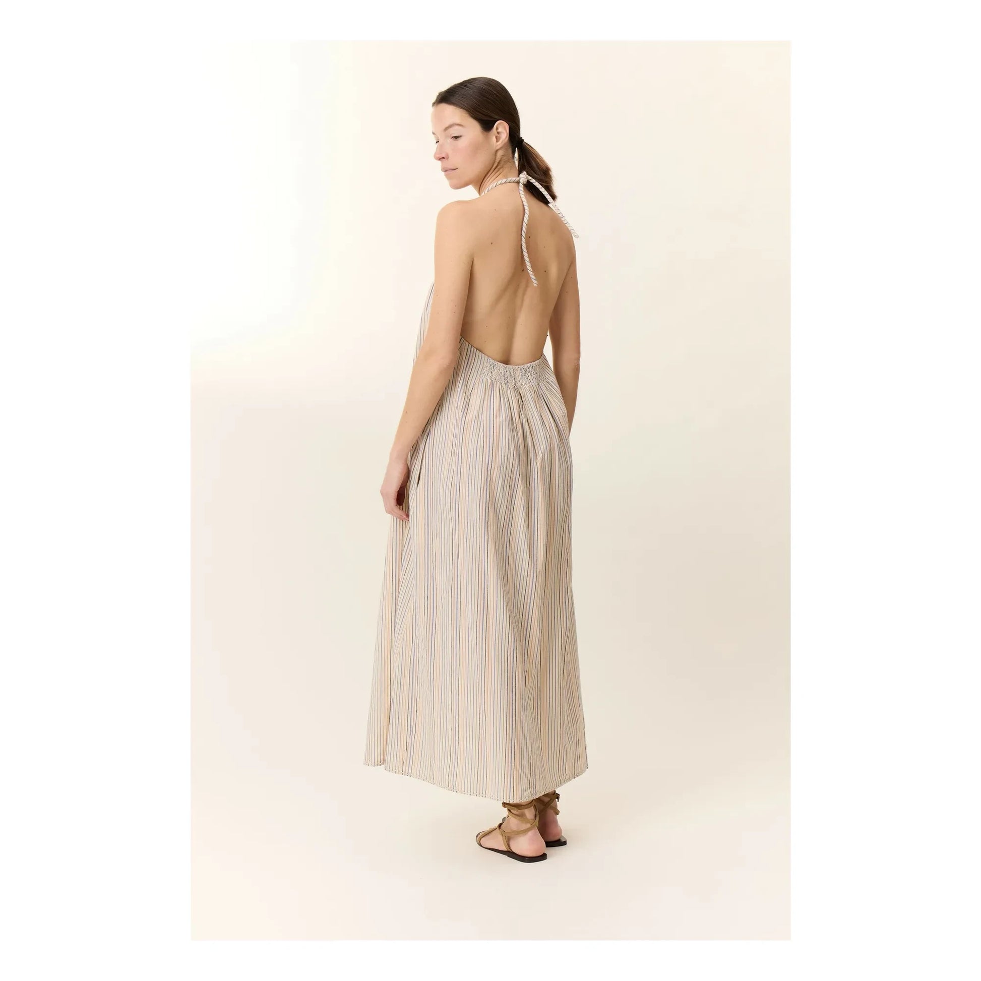 Leon & Harper - Ramik Dress Stripes Organic Cotton | Ecru
