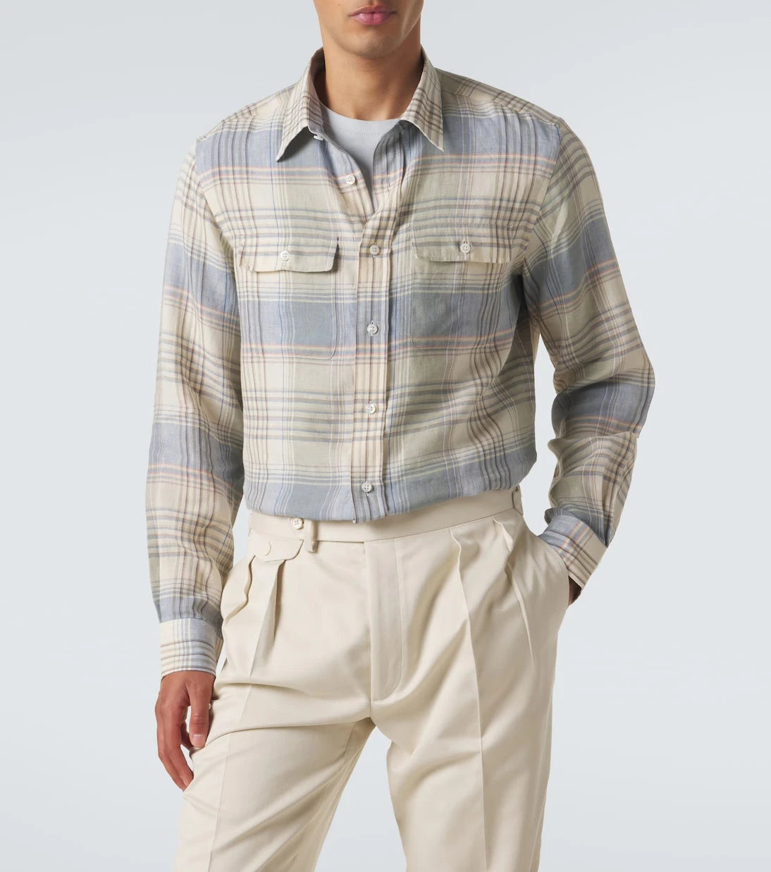Ralph Lauren Purple Label - Plaid linen shirt
