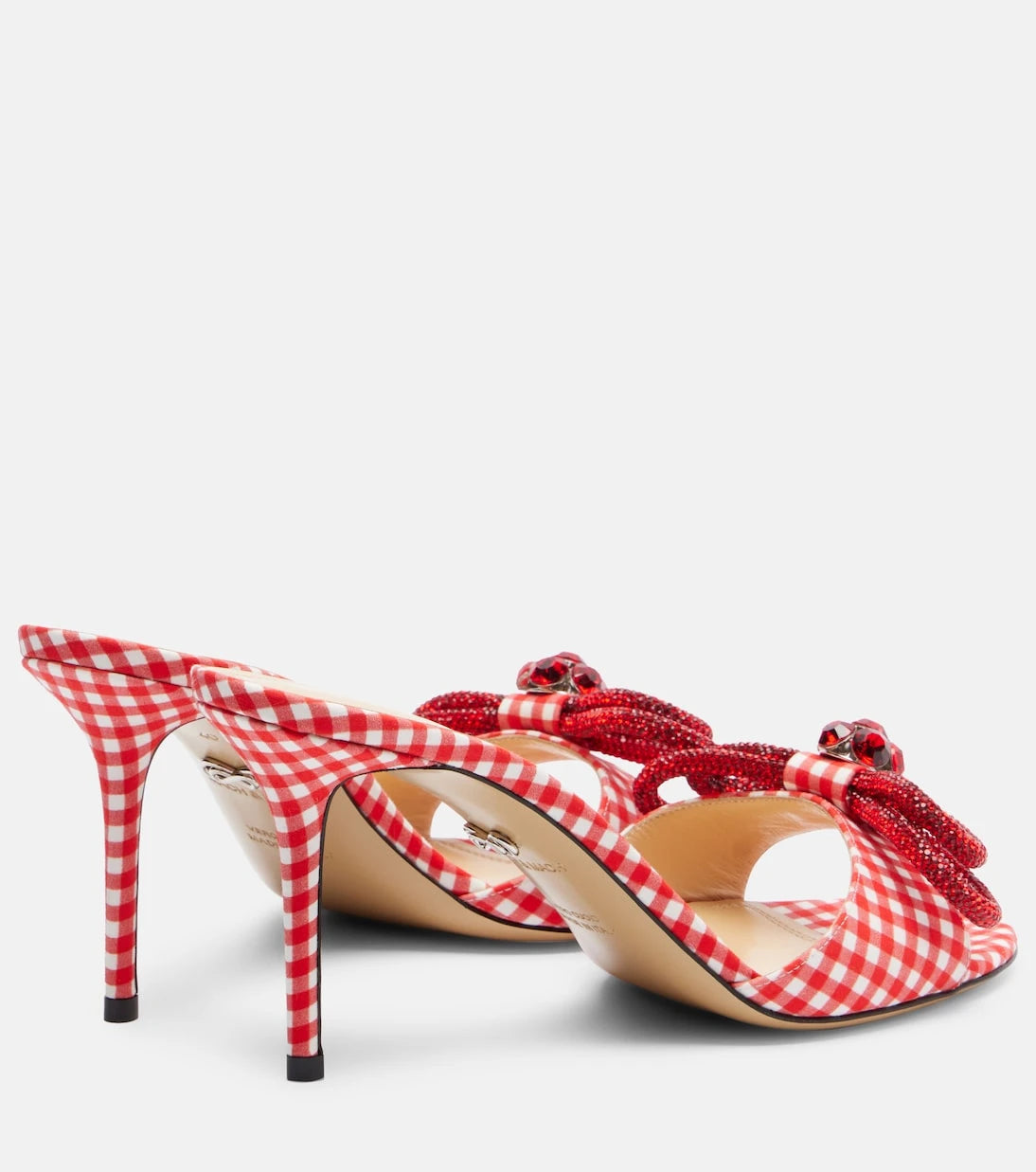 Mach & Mach - Double Bow 85 gingham mules