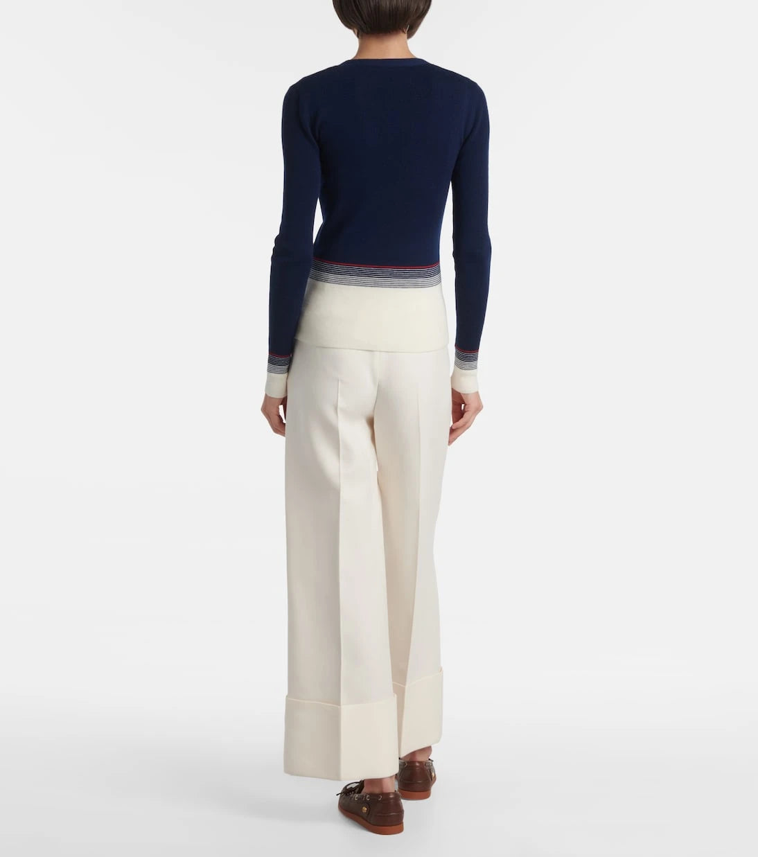 Valentino - Striped virgin wool cardigan