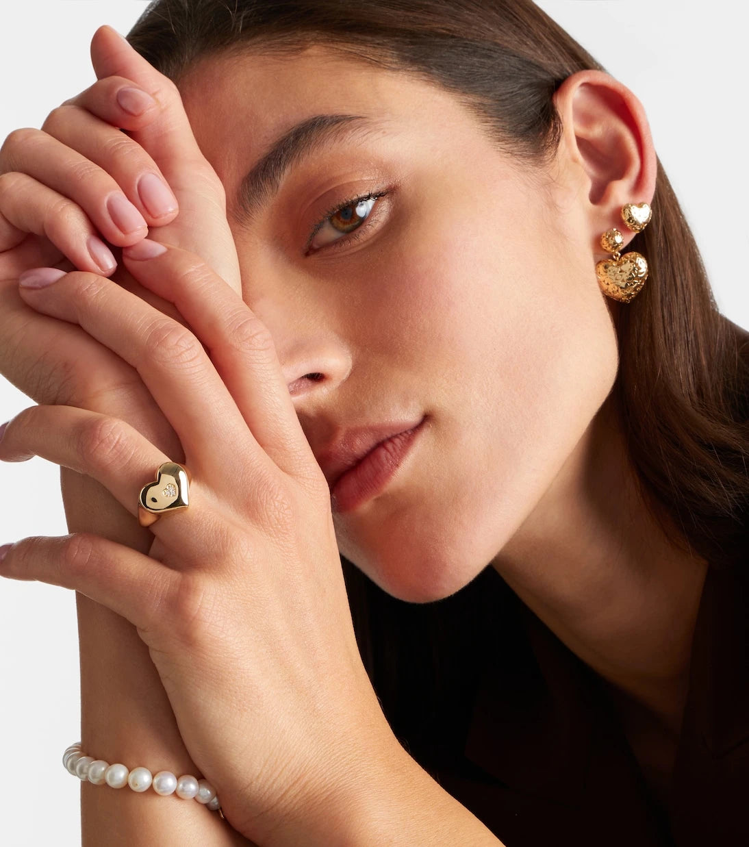 Sydney Evan - Wallpaper Heart 14kt gold ring with diamonds