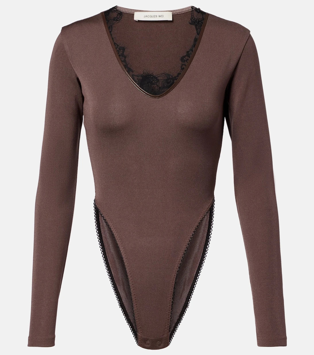 Jacques Wei - Lace-trimmed bodysuit