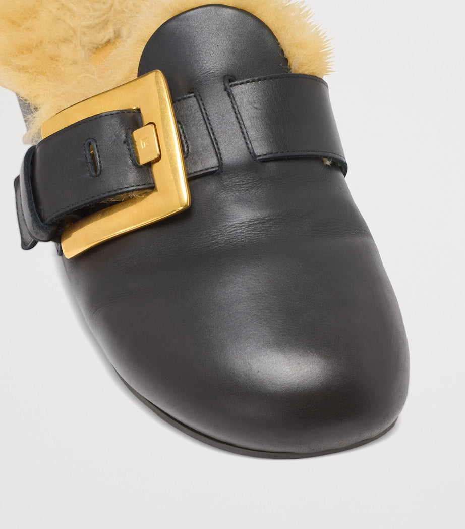 Black Leather Anthem Clogs