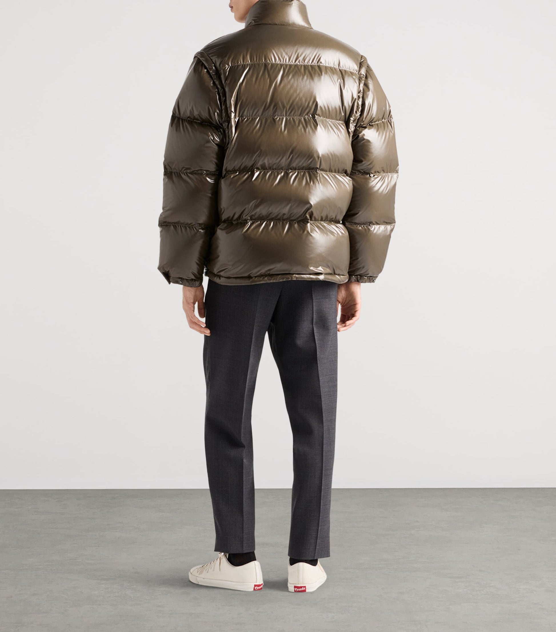 Green Re-Nylon Logo Puffer Jacket