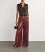 The Wide Leather Trousers SYRAH RED