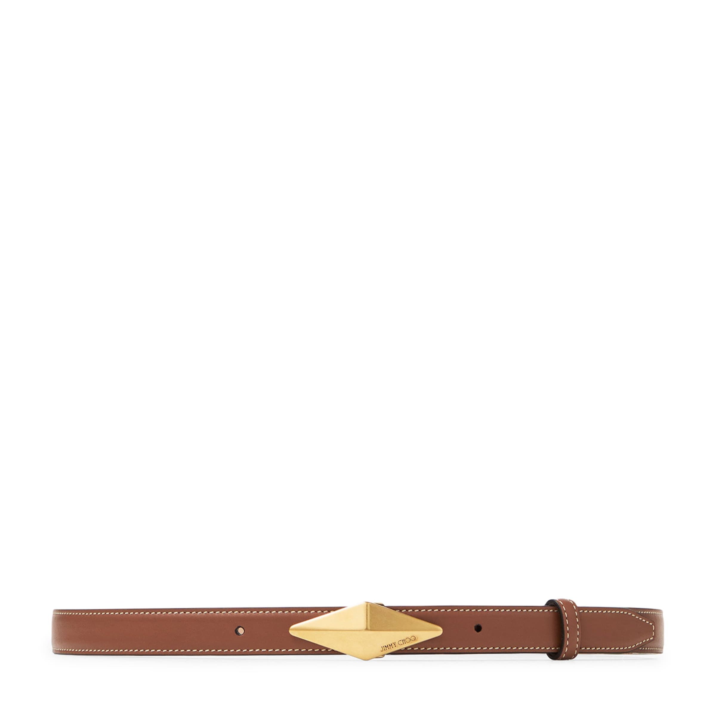 Jimmy Choo Brown Leather Diamond Belt