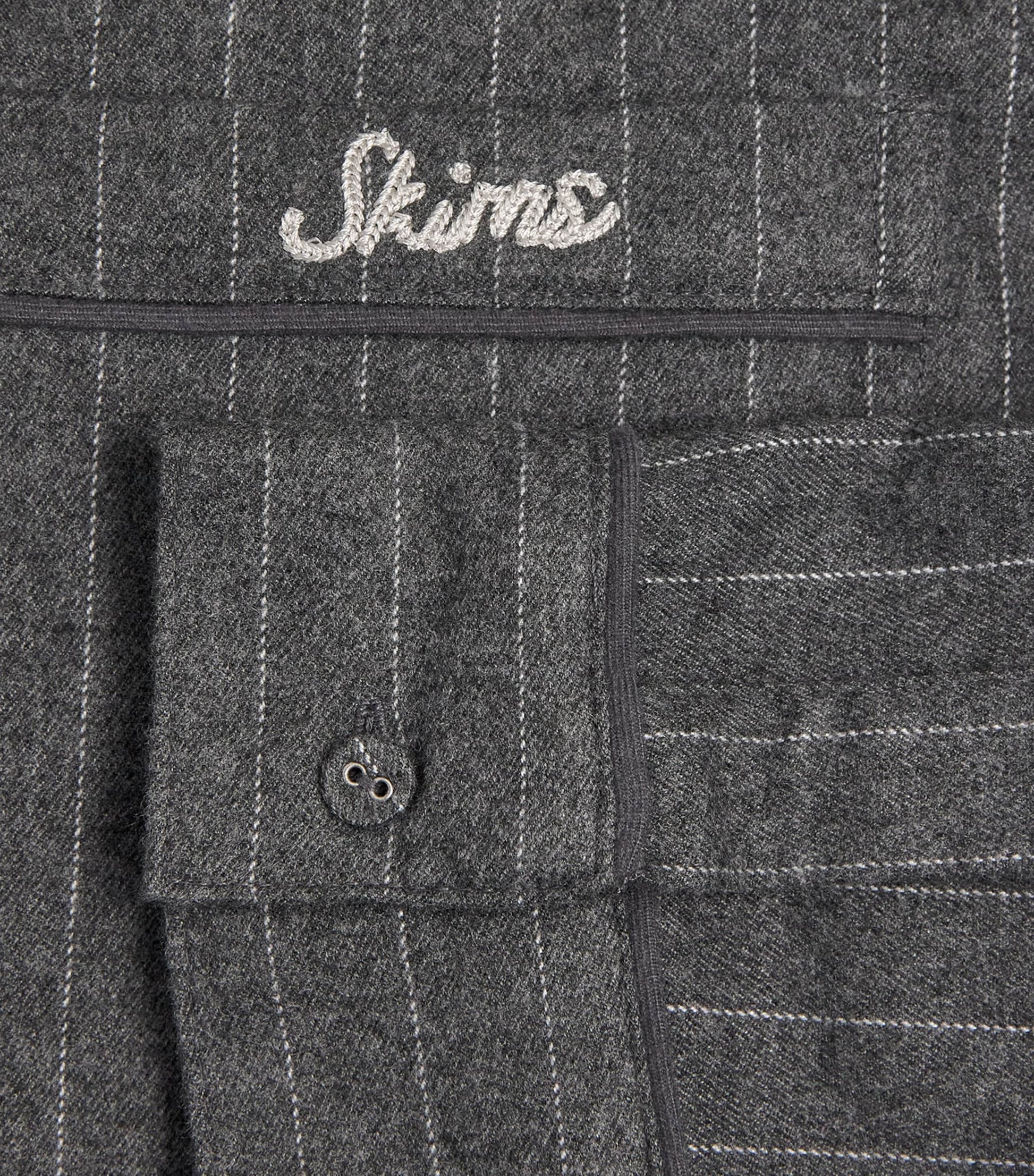 Skims Grey Flannel Pinstripe Long-Sleeve Pyjama Set