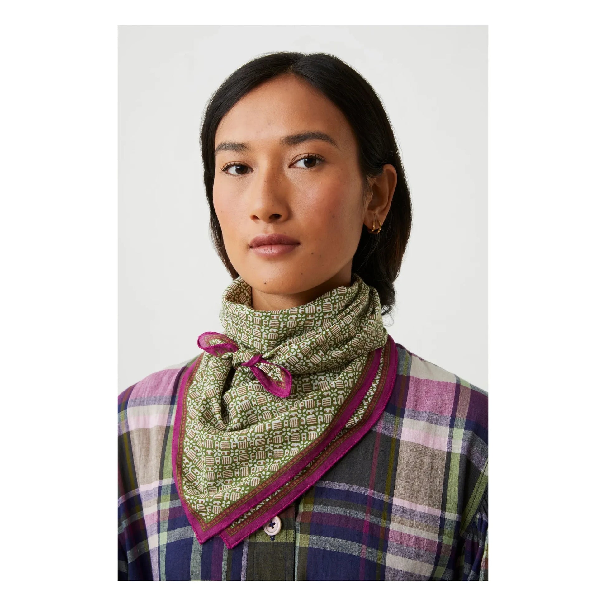Moismont - Colette scarf N°816 Cotton | Khaki