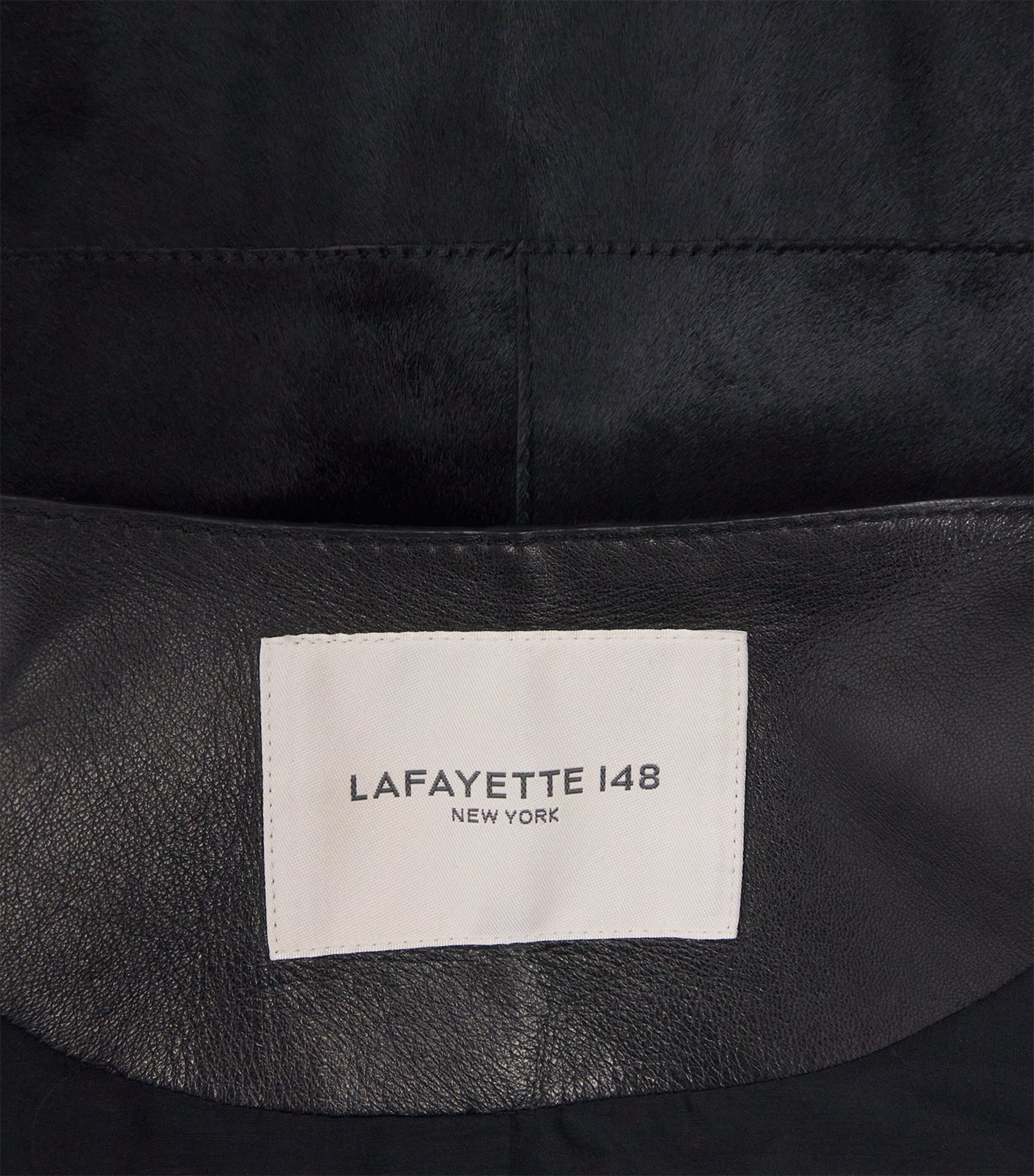 Lafayette 148 Black Cowhide Leather Jacket
