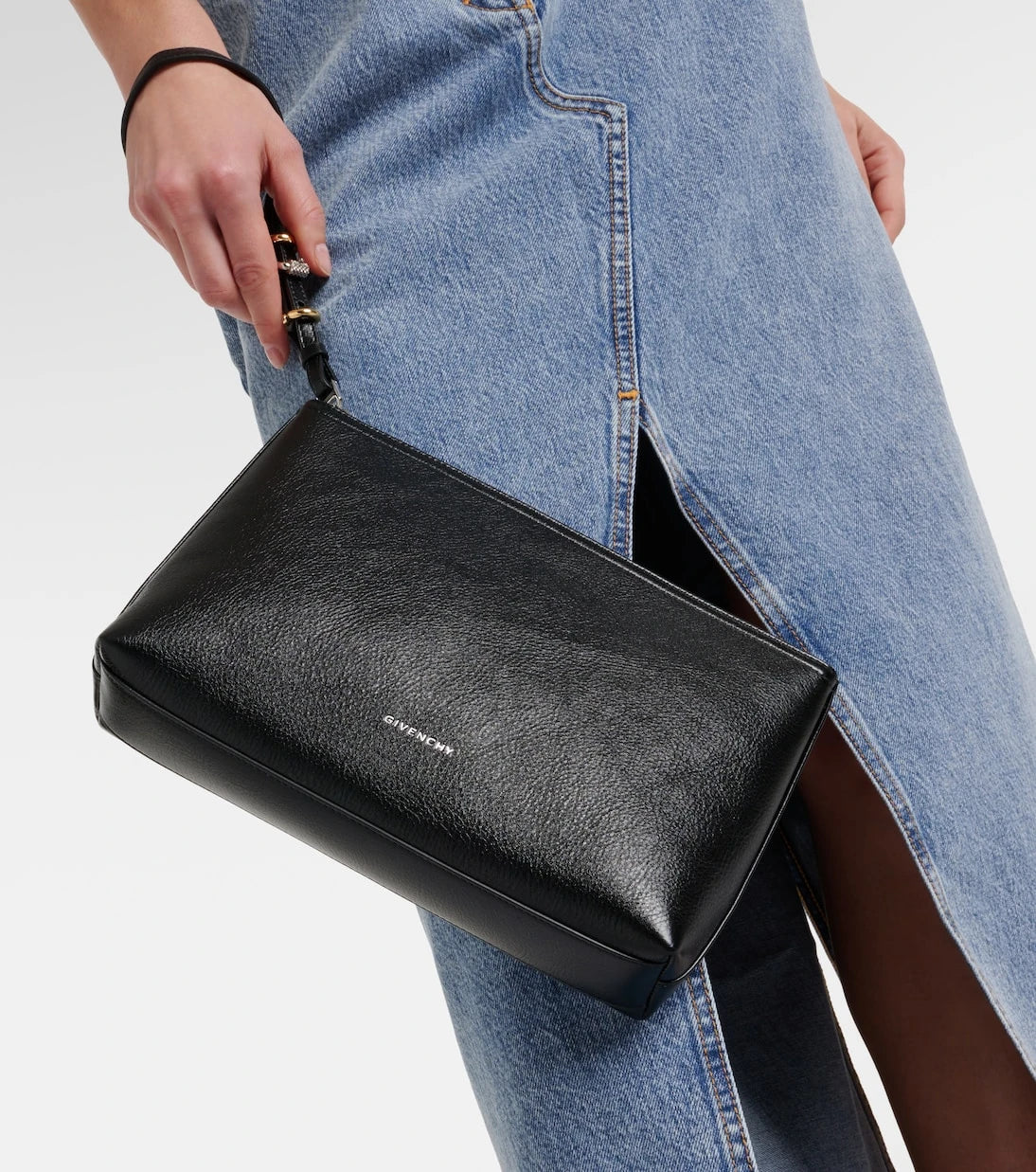Givenchy - Voyou debossed leather pouch