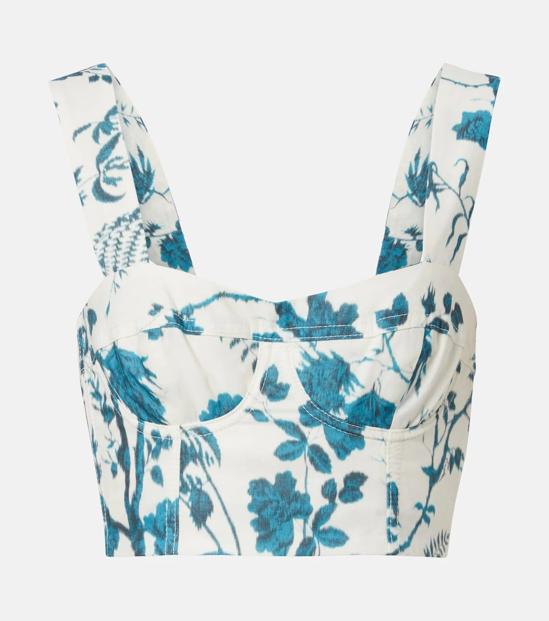 Erdem - Floral cotton and linen crop top