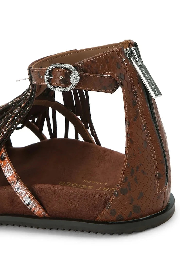 Kurt Geiger London Kadın Fringe Flat Sandal