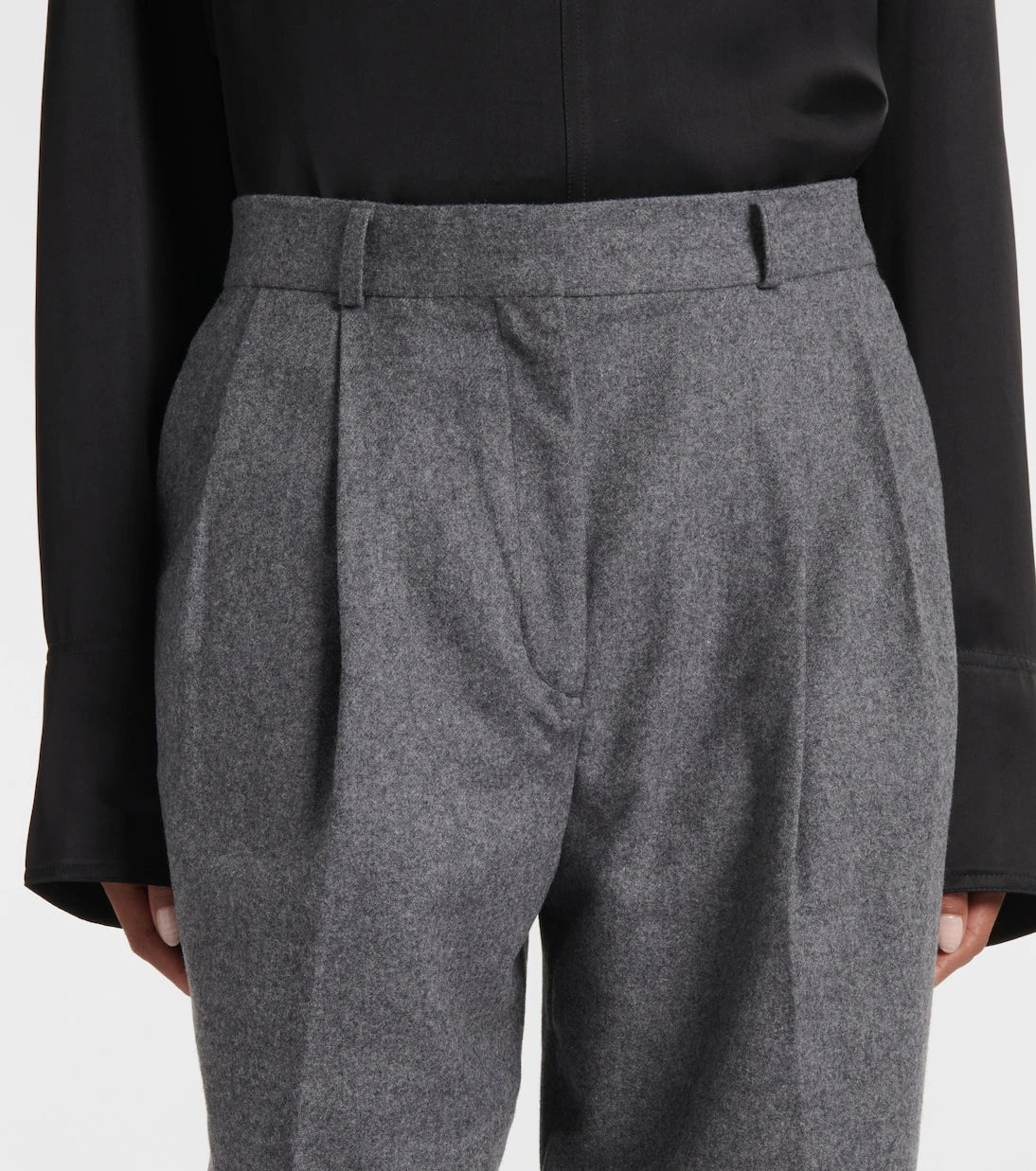 Toteme - Low-rise wool-blend flannel straight pants