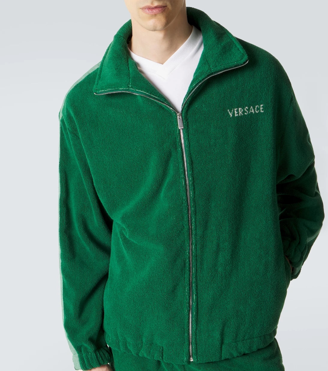 Versace - Medusa cotton terry zip-up sweatshirt