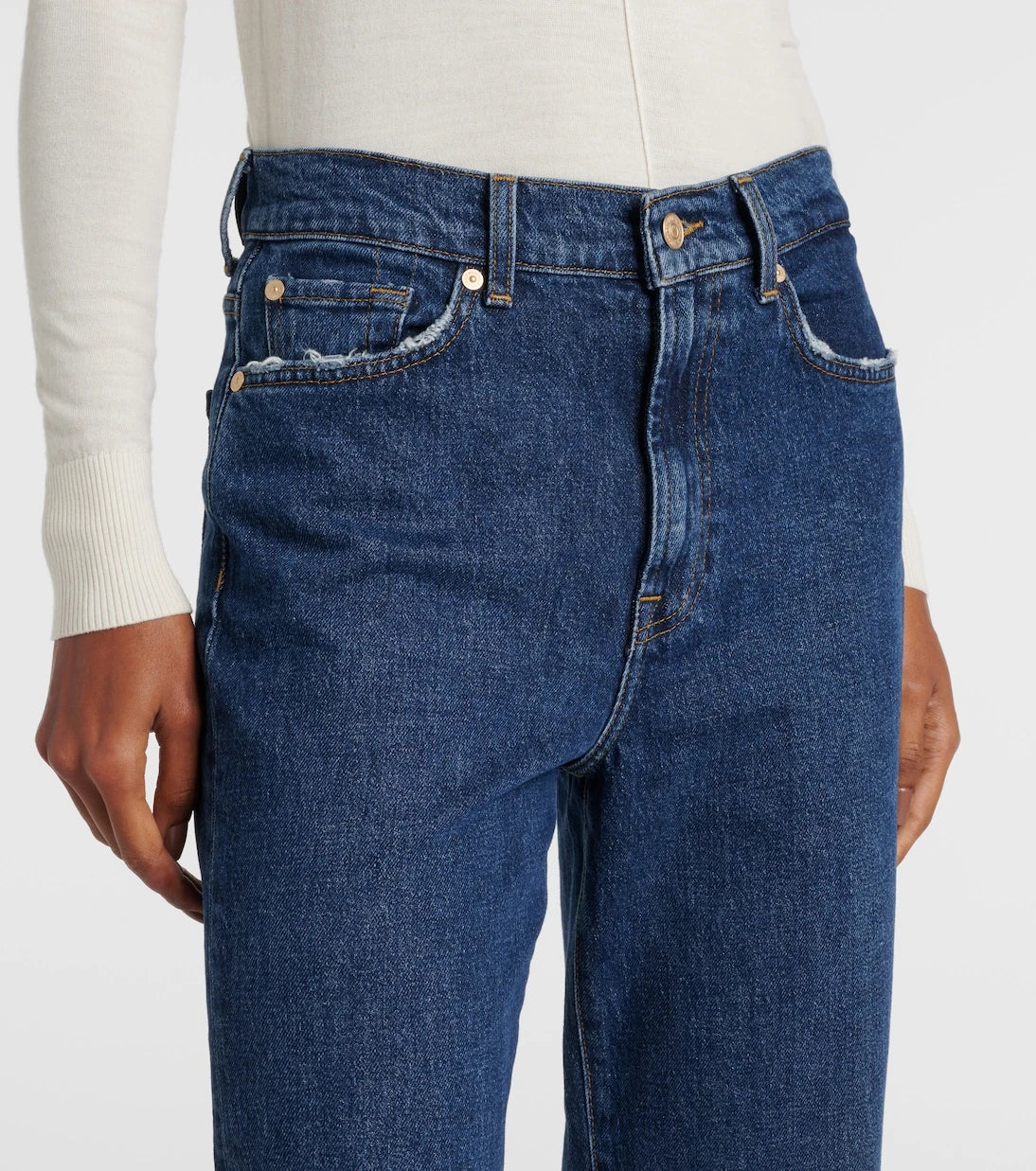 7 For All Mankind - High-rise cropped straight jeans